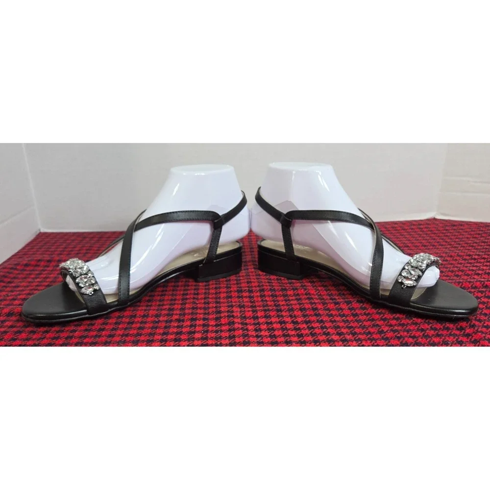 Naturalizer Macy Black Embellished  Women's Strappy Sandal Size 7M EUC